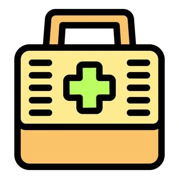 First aid kit icon representing healthcare and medical assistance Illustrazione stock