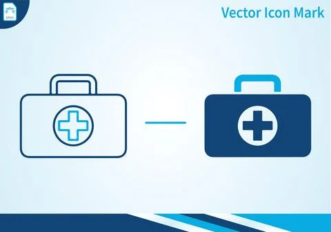 First aid kit icon representing medical help and emergency. Stock-Illustration