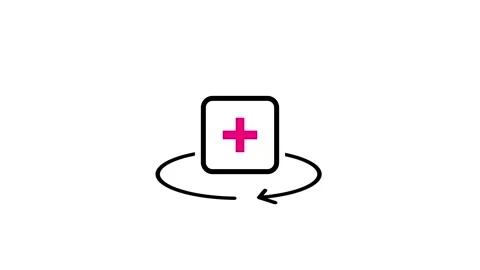 First Aid Kit Icon With Rotating Arrow Stock Footage 346804228