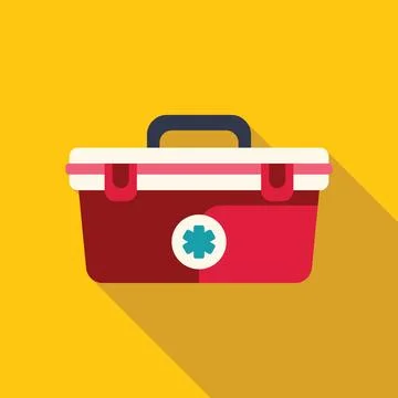 First aid kit icon showing medical help and healthcare Ilustração Stock