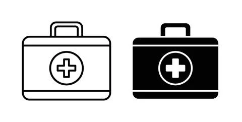 First aid kit icon symbol, outline icons イラスト素材