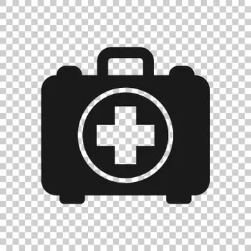 First aid kit icon in transparent style. Health, help and medical diagnostics 스톡 일러스트