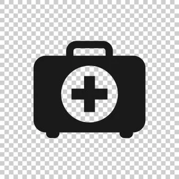 First aid kit icon in transparent style. Health, help and medical diagnostics Stock Illustration