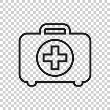First aid kit icon in transparent style. Health, help and medical diagnostics イラスト素材