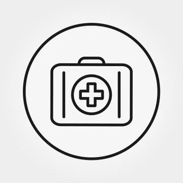 First Aid Kit. Icon. Vector. Thin line Stock Illustration