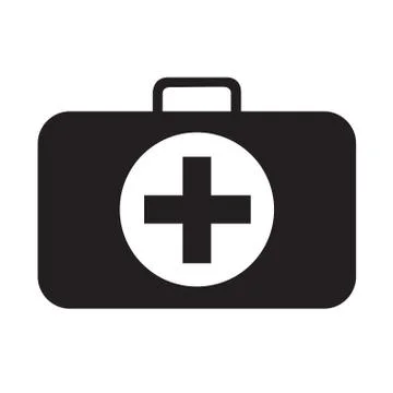 First aid kit icon vector isolated on white Stock Illustration