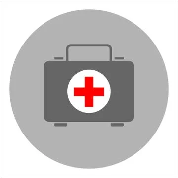 First aid kit icon. Vector illustration on a white background. Illustrazione stock