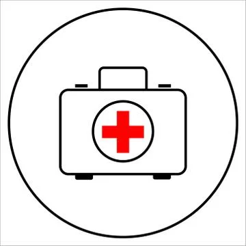 First aid kit icon. Vector illustration on a white background. Vector illustr Stock Illustration