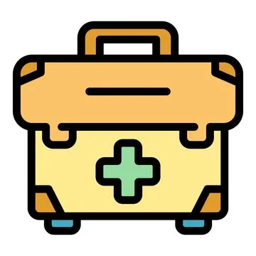 First aid kit icon vector flat Stock Illustration
