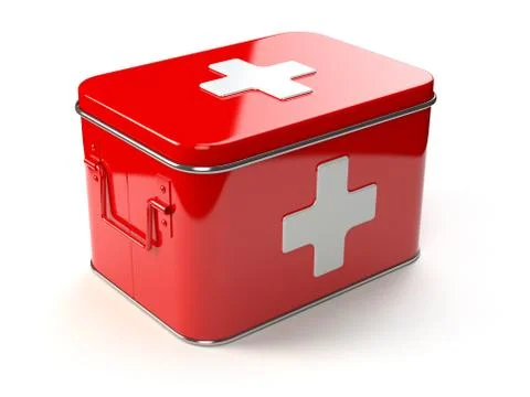 First aid kit isolated on white. Stock Illustration