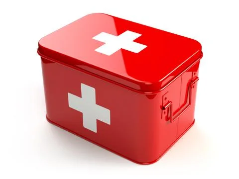 First aid kit isolated on white. イラスト素材