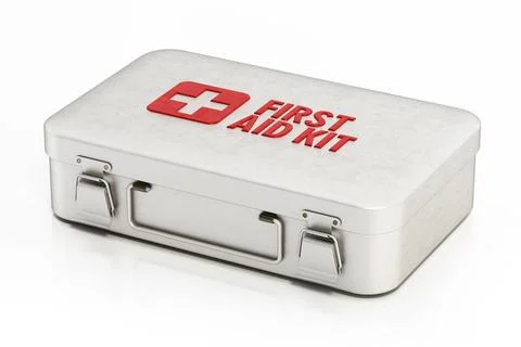 First aid kit isolated on white background. 3D illustration Stock Illustration