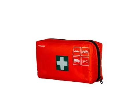 First aid kit isolated on white background Stock Photos