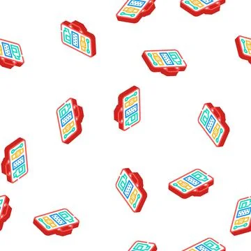 First aid kit isometric icon seamless pattern Stock Illustration