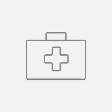 First aid kit line icon Illustrazione stock