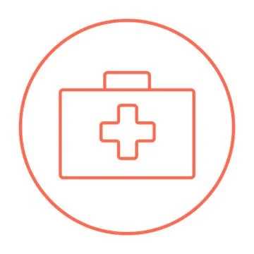 First aid kit line icon Illustrazione stock