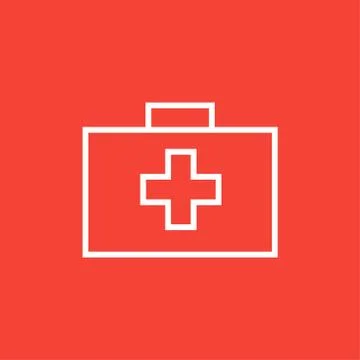 First aid kit line icon Illustrazione stock