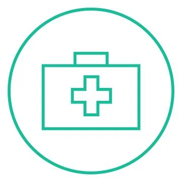 First aid kit line icon Illustrazione stock