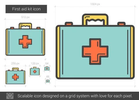 First aid kit line icon Stock Illustration