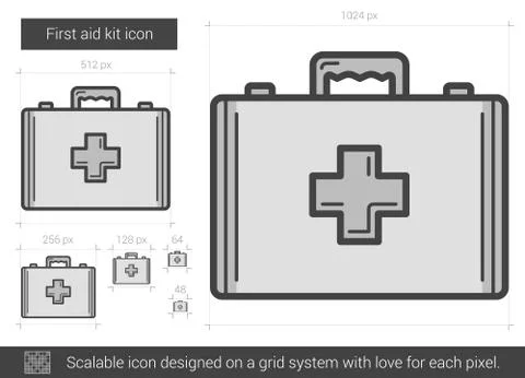 First aid kit line icon Stockillustratie