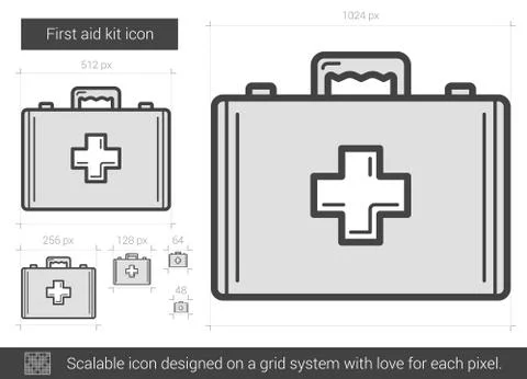 First aid kit line icon Illustrazione stock