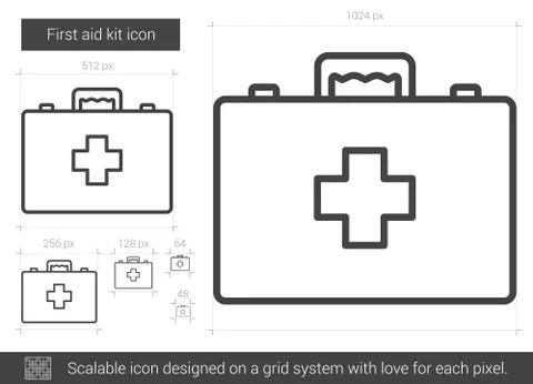 First aid kit line icon. Stockillustratie