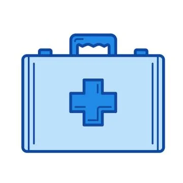 First aid kit line icon. Illustrazione stock