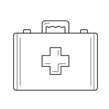 First aid kit line icon. Illustrazione stock
