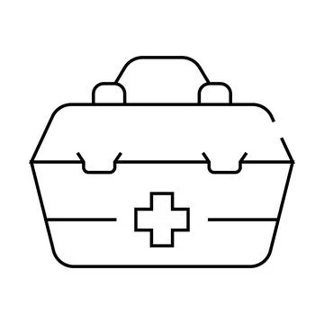 First aid kit line icon vector illustration Illustrazione stock