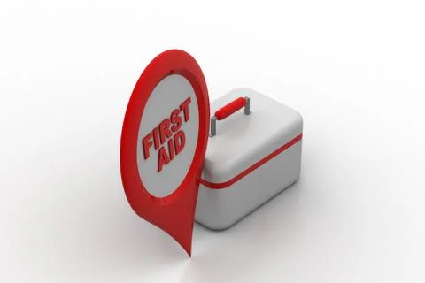 First aid kit with map locator Free Stock Illustration
