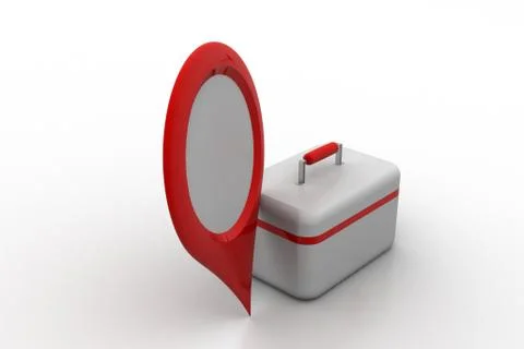 First aid kit with map locator Free Stock Illustration