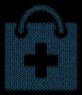 First Aid Kit Mosaic Icon of Halftone Spheres Stock Illustration