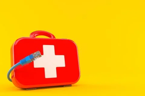 First aid kit with network cable Stock Illustration