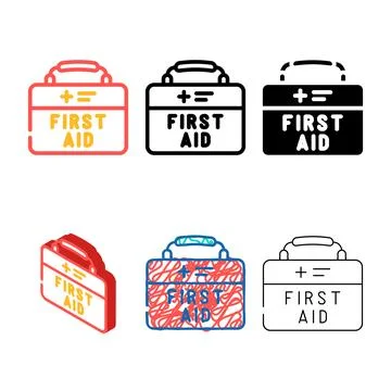 First aid kit pack box color icon vector Stock Illustration