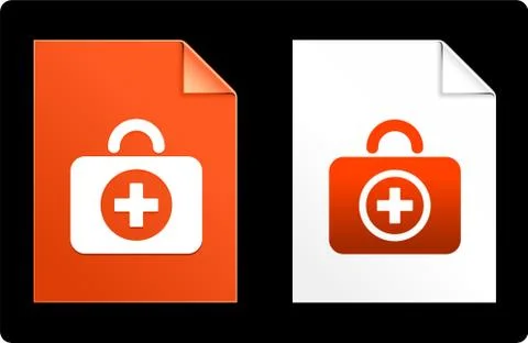 First Aid Kit on Paper Set Stock Illustration