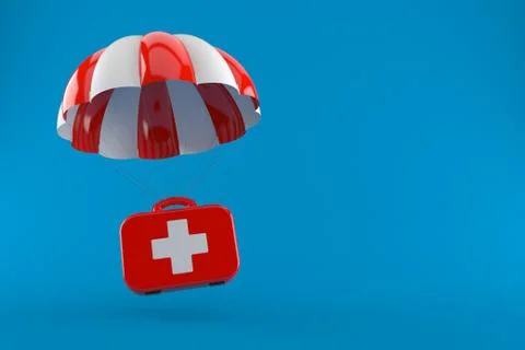 First aid kit with parachute 스톡 일러스트