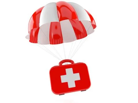 First aid kit with parachute 스톡 일러스트