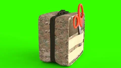 First aid kit pouch with green background Stock Illustration