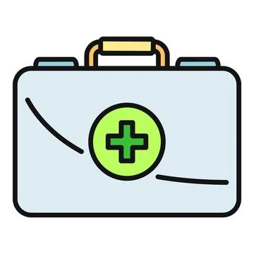 First aid kit providing emergency medical healthcare supplies Stock Illustration