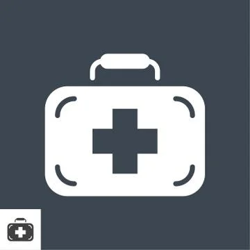 First Aid Kit related vector glyph icon. Stock Illustration