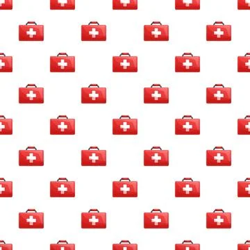 First aid kit seamless pattern for healthcare themes イラスト素材