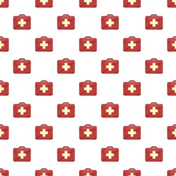 First aid kit seamless pattern for healthcare and emergency design イラスト素材
