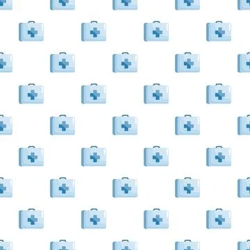 First aid kit seamless pattern for healthcare and emergency Stock Illustration