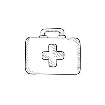 First aid kit sketch icon Illustrazione stock