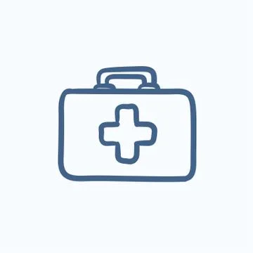 First aid kit sketch icon 스톡 일러스트