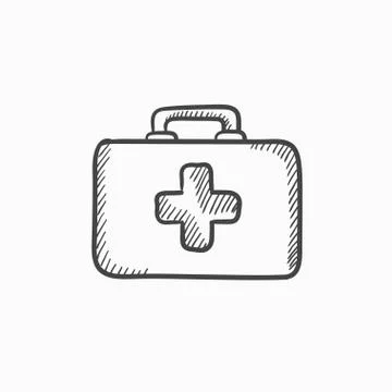 First aid kit sketch icon 스톡 일러스트