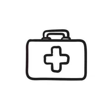 First aid kit sketch icon Stockillustratie