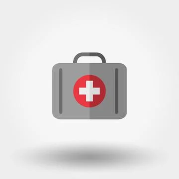 First aid kit. Suitcase first aid. Icon Stock Illustration