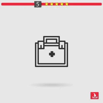 First aid kit vector icon Illustrazione stock