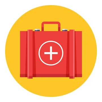 First aid kit vector medical icon in circle Stock Illustration